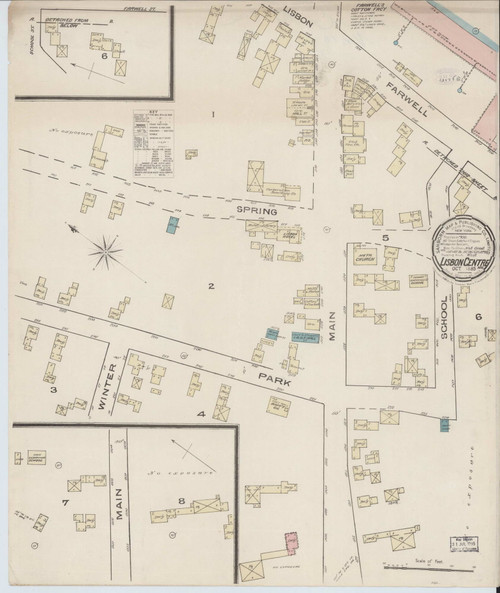 Lisbon Centre, Maine 1885 - Old Map Maine Fire Insurance Index