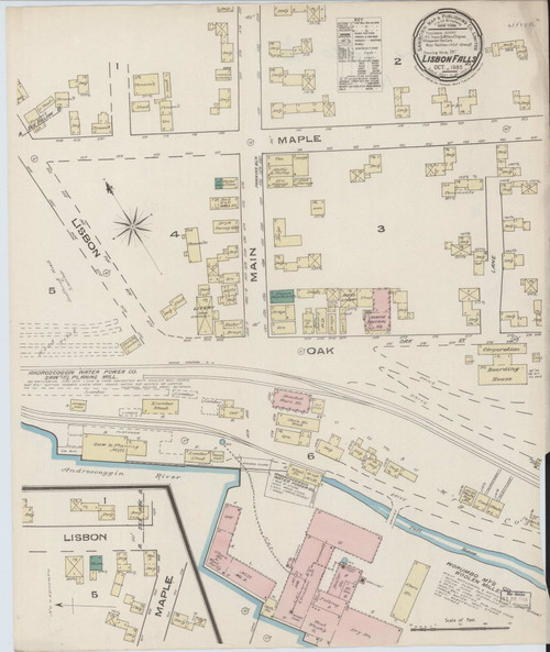 Lisbon Falls, Maine 1885 - Old Map Maine Fire Insurance Index