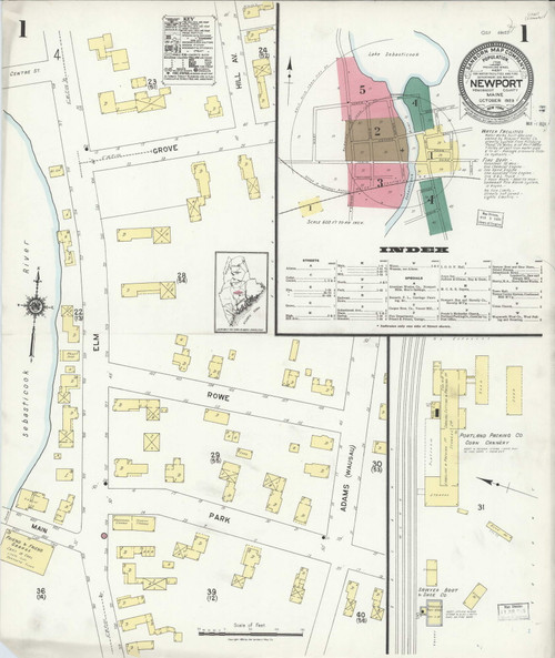 Newport, Maine 1923 - Old Map Maine Fire Insurance Index