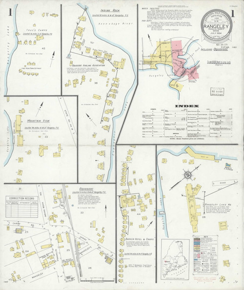 Rangeley, Maine 1934 - Old Map Maine Fire Insurance Index