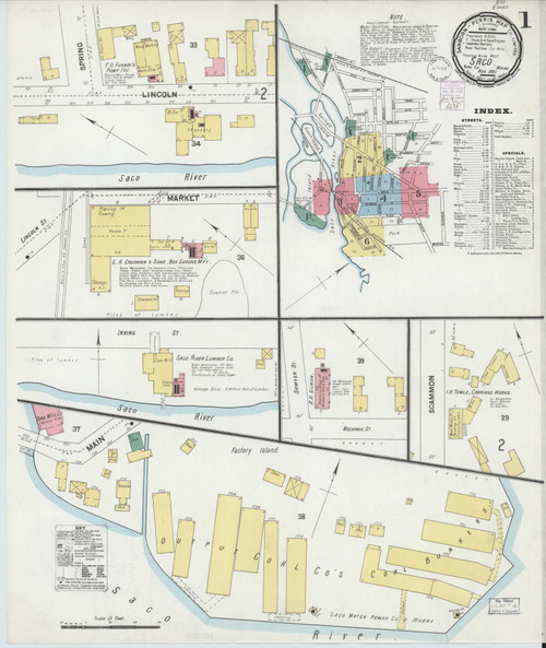 Saco, Maine 1901 - Old Map Maine Fire Insurance Index