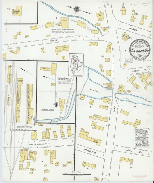 Sherman, Maine 1919 - Old Map Maine Fire Insurance Index