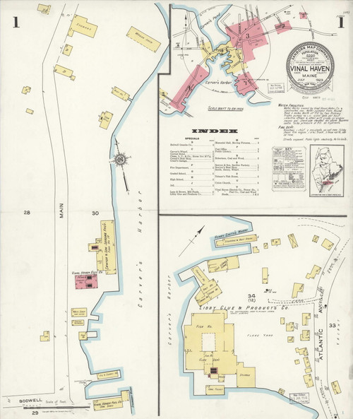 Vinalhaven, Maine 1923 - Old Map Maine Fire Insurance Index