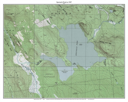 Spectacle Pond 1987 - Custom USGS Old Topo Map - Maine - Ellsworth-Bar Harbor 4