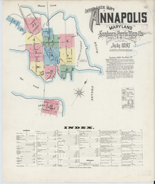 Annapolis, Maryland 1897 - Old Map Maryland Fire Insurance Index