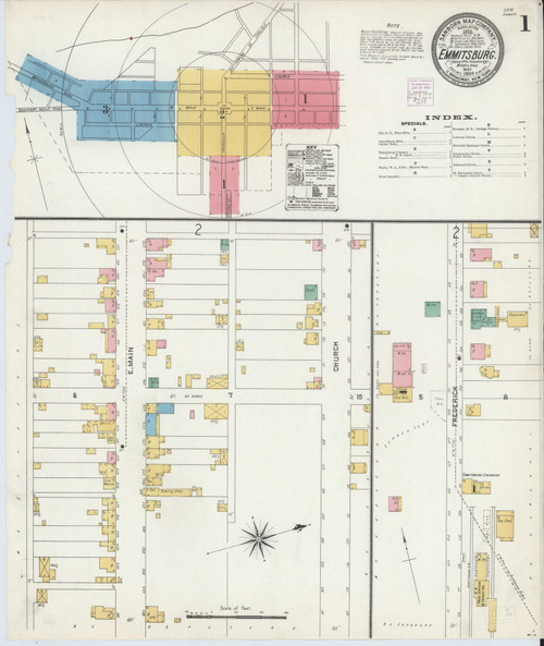 Emmittsburg, Maryland 1904 - Old Map Maryland Fire Insurance Index