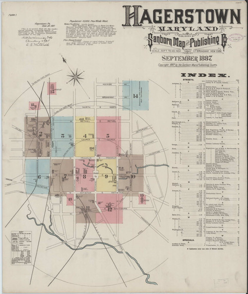 Hagerstown, Maryland 1887 - Old Map Maryland Fire Insurance Index