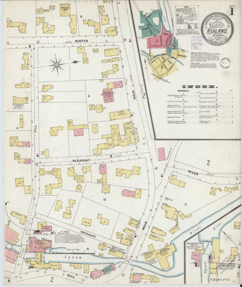 Ashland, New Hampshire 1902 - Old Map New Hampshire Fire Insurance Index