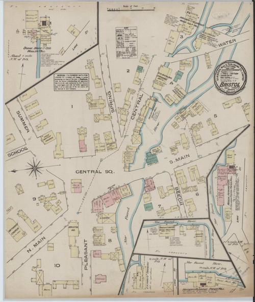 Bristol, New Hampshire 1884 - Old Map New Hampshire Fire Insurance Index