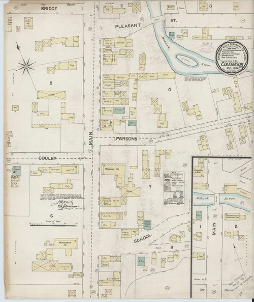 Colebrook, New Hampshire 1887 - Old Map New Hampshire Fire Insurance Index