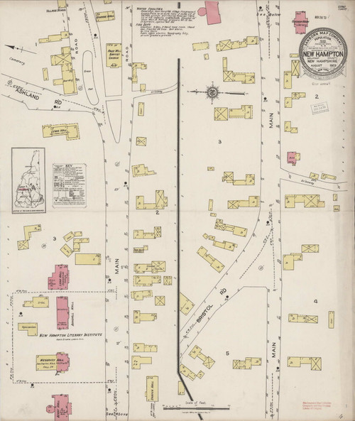 New Hampton, New Hampshire 1923 - Old Map New Hampshire Fire Insurance Index