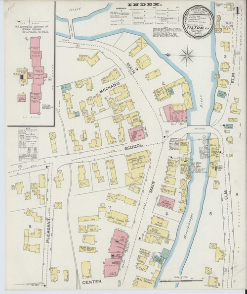 Tilton, New Hampshire 1894 - Old Map New Hampshire Fire Insurance Index