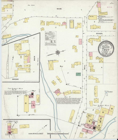 Troy, New Hampshire 1909 - Old Map New Hampshire Fire Insurance Index