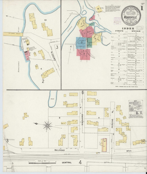 Woodsville, New Hampshire 1905 - Old Map New Hampshire Fire Insurance Index