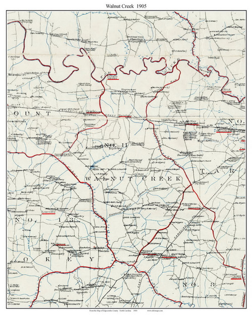 Walnut Creek Township, North Carolina 1905 Old Town Map Custom Print - Edgecombe Co