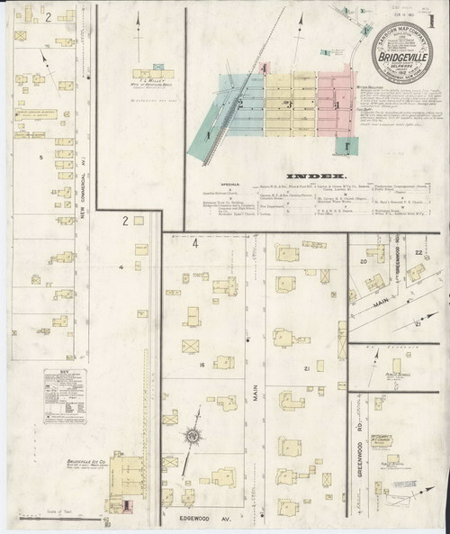 Bridgeville, Delaware 1912 - Old Map Delaware Fire Insurance Index