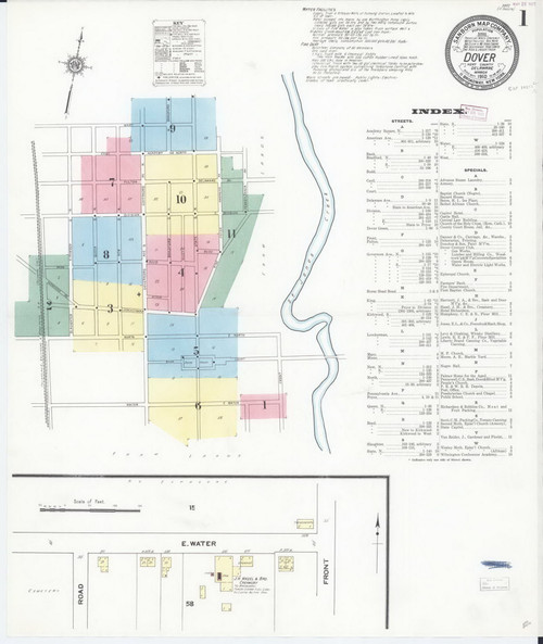 Dover, Delaware 1910 - Old Map Delaware Fire Insurance Index