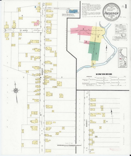 Frederica, Delaware 1919 - Old Map Delaware Fire Insurance Index