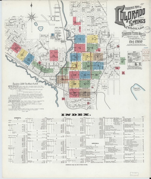 Colorado Springs, Colorado 1900 - Old Map Colorado Fire Insurance Index