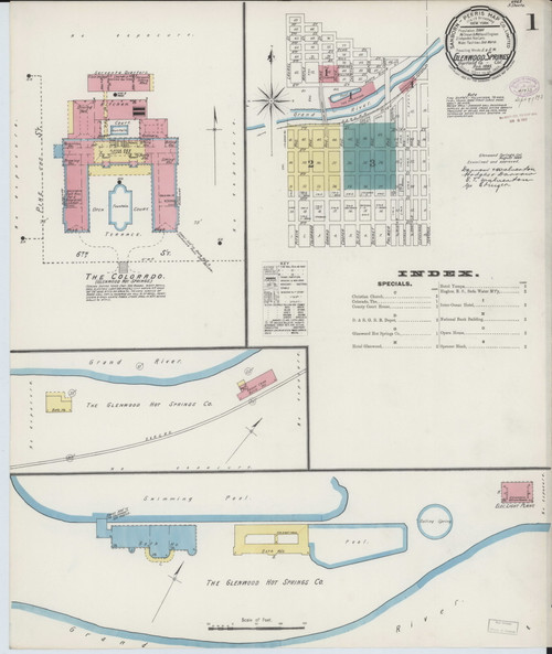 Glenwood Springs, Colorado 1893 - Old Map Colorado Fire Insurance Index