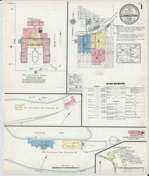 Glenwood Springs, Colorado 1912 - Old Map Colorado Fire Insurance Index