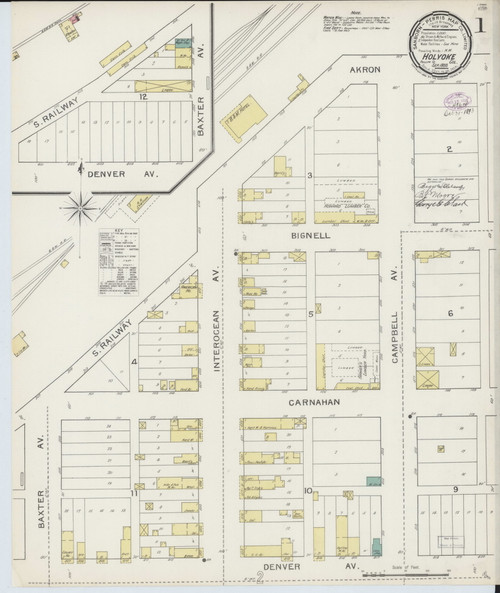 Holyoke, Colorado 1893 - Old Map Colorado Fire Insurance Index