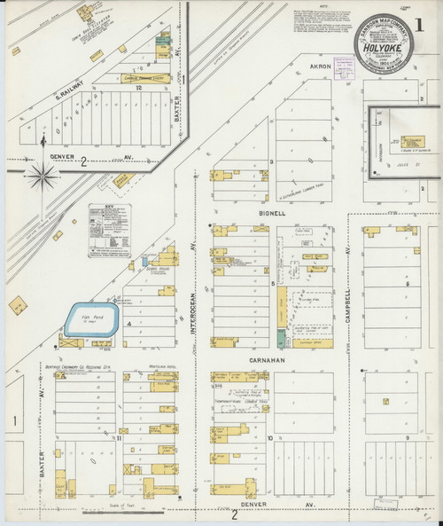 Holyoke, Colorado 1904 - Old Map Colorado Fire Insurance Index