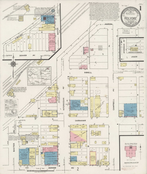 Holyoke, Colorado 1921 - Old Map Colorado Fire Insurance Index