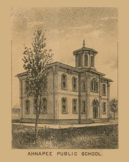 Ahnapee Public School, Wisconsin 1895 Old Town Map Custom Print - Kewaunee Co.