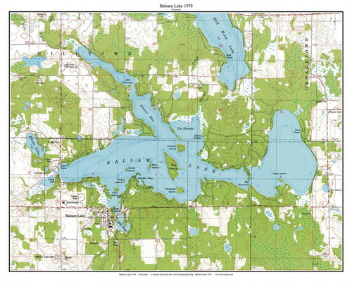 Balsam Lake 1978 - Custom USGS Old Topo Map - Wisconsin 5