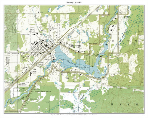 Hayward Lake 1971 - Custom USGS Old Topo Map - Wisconsin 6