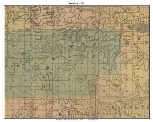 Freedom, Wisconsin 1850 Old Town Map Custom Print - Sauk Co.