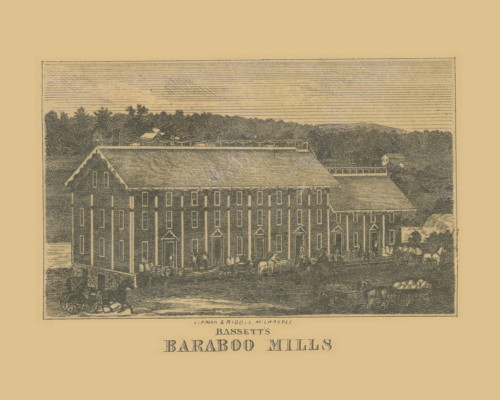Bassett's Baraboo Mills, Wisconsin 1859 Old Town Map Custom Print - Sauk Co.