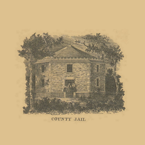 Sauk County Jail, Wisconsin 1850 Old Town Map Custom Print - Sauk Co.