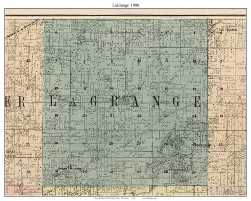 La Grange, Wisconsin 1900 Old Town Map Custom Print - Walworth Co.