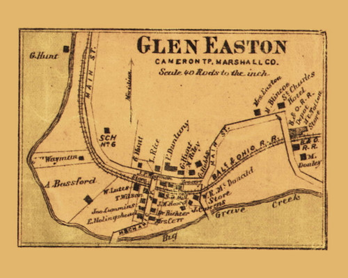 Glen Easton, Cameron, West Virginia 1871 Old Town Map Custom Print - Northern Panhandle - Marshall Co.