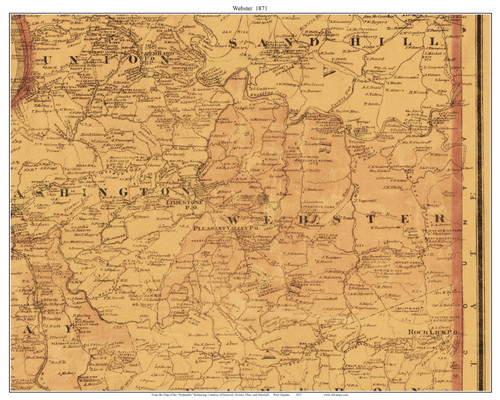 Webster, West Virginia 1871 Old Town Map Custom Print - Northern Panhandle - Marshall Co.