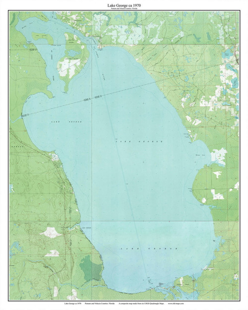 Lake George 1970 - Custom USGS Old Topo Map - Florida