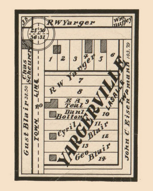 Yargerville, LaSalle, Michigan 1901 Old Town Map Custom Print - Monroe Co.