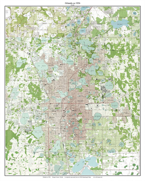Orlando 1956 - Custom USGS Old Topo Map - Florida