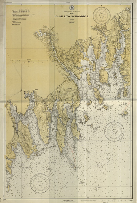 Nash Island to Schoodic Island 1931 - Old Map Nautical Chart AC Harbors 5 305 - Maine