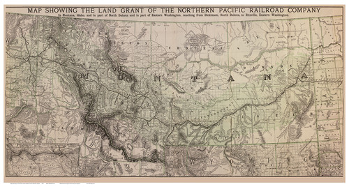 Land Grant of the Northern Pacific Railroad Company, 1890 - Midwest - USA Regional 7