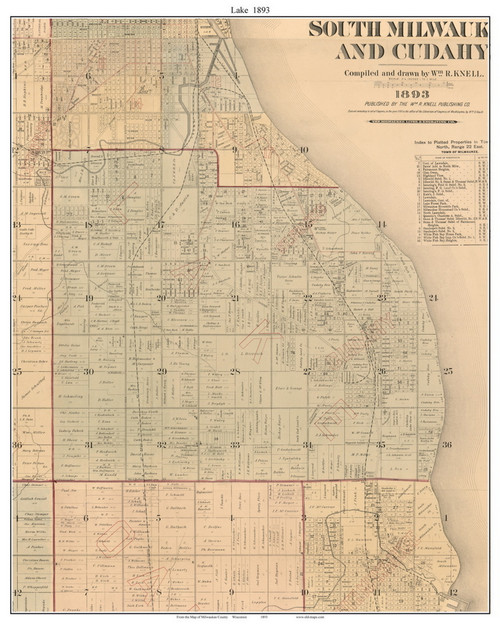 Lake, Wisconsin 1893 Old Town Map Custom Print - Milwaukee Co