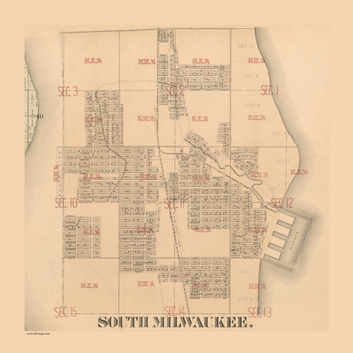 South Milwaukee Village, Wisconsin 1893 Old Town Map Custom Print - Milwaukee Co