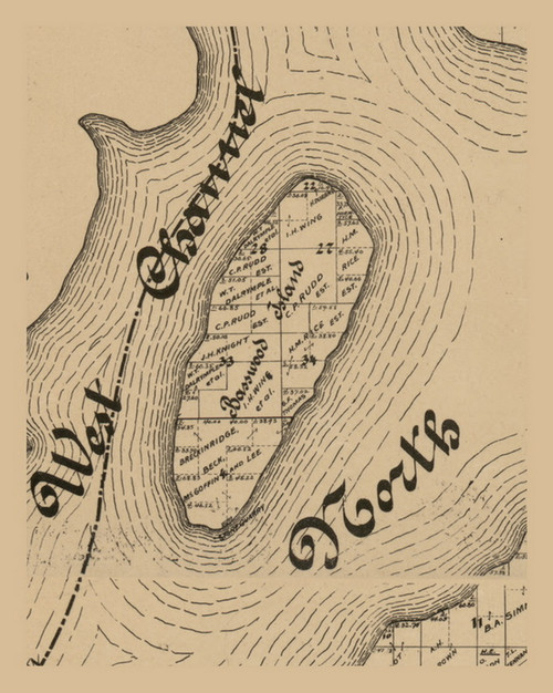Basswood Island, Wisconsin 1898 Old Town Map Custom Print - Ashland Co