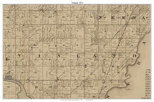 Vinland, Wisconsin 1873 Old Town Map Custom Print - Winnebago Co