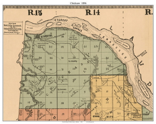 Chickasaw, Alabama 1896 Old Town Map Custom Print - Colbert Co