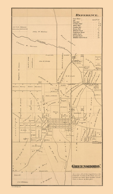 Greensboro, District 4, Alabama 1870 Old Town Map Custom Print - Hale Co.