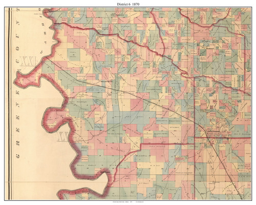 District 6, Alabama 1870 Old Town Map Custom Print - Hale Co.