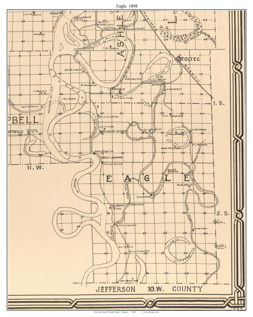 Eagle, Arkansas 1898 Old Town Map Custom Print - Pulaski Co.